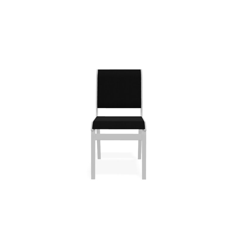 Chaise d'appoint de salle à manger Hiraku, Noir 5D Sunbrella®, Blanc texturé
