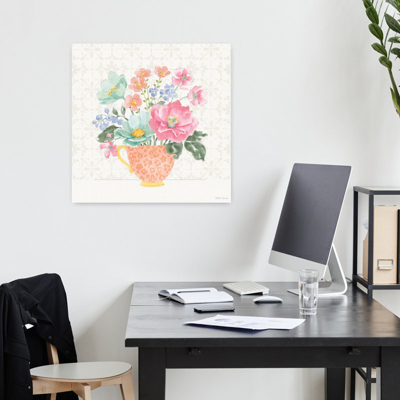 Art contemporain Art floral contemporain, H 18 po x l 18 po