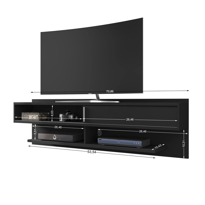 Gordan Floating TV Stand for TVs up to 60", Black