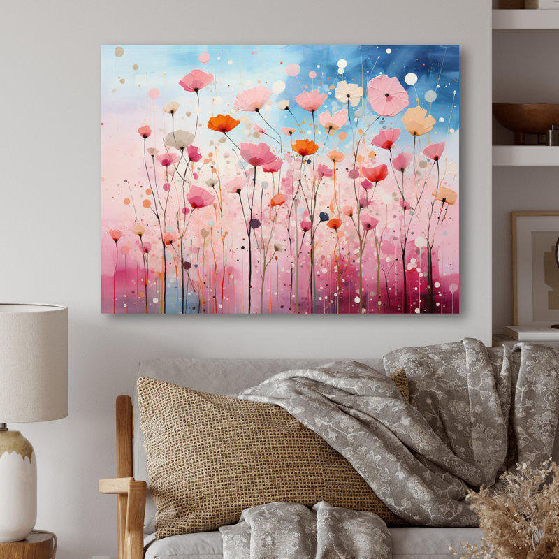 Rose pastel pastiche - impression sans cadre sur métal, H 16 po x l 32 po x P 1 po