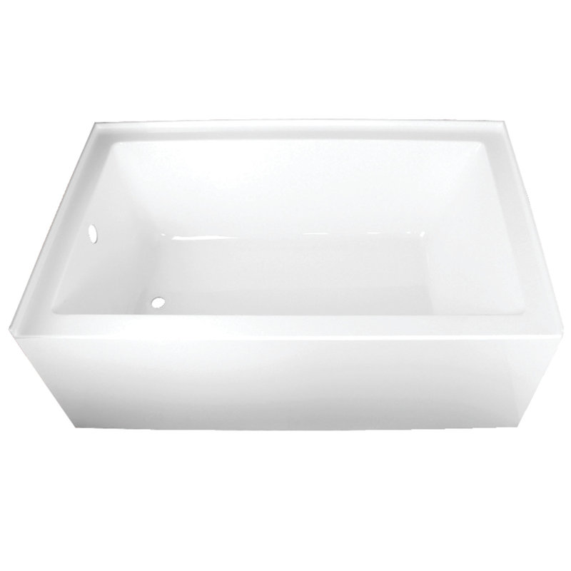 Aqua Eden 60" x 36" Alcove Soaking Acrylic Bathtub, Left