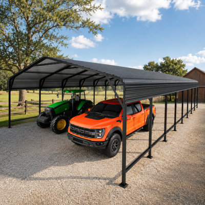 EASYHAWK 20 ft. W x 40 ft. D Galvanized Steel Carport with Sloped Roof