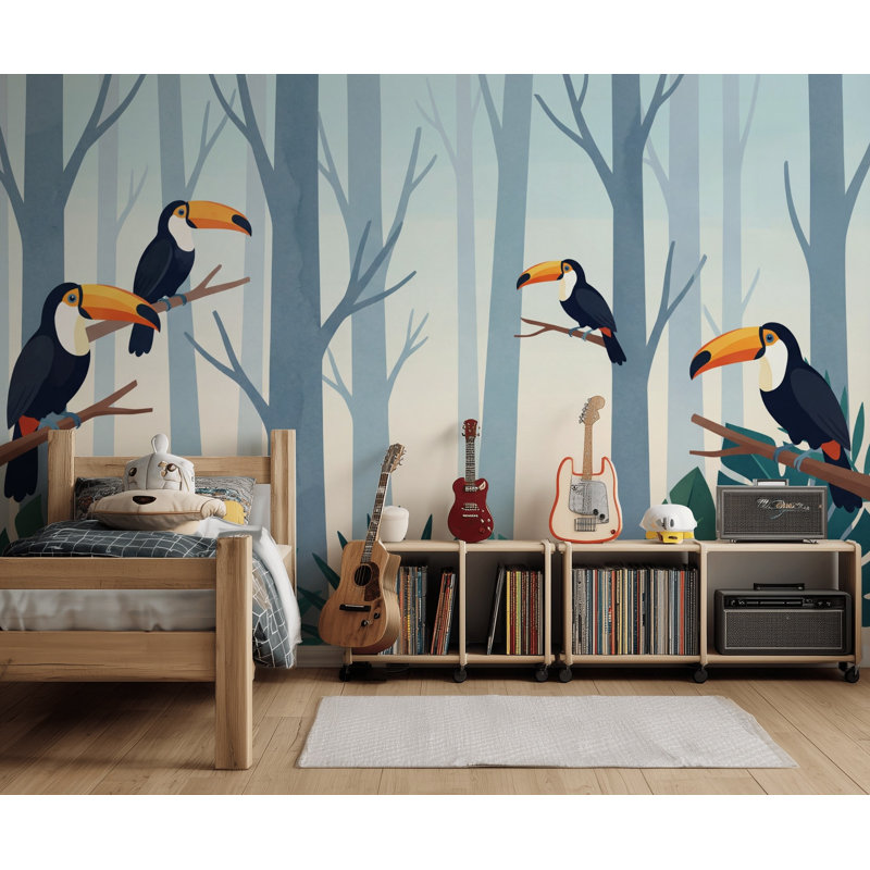 Papier peint Misty Forest, 120 po x 96 po, Peler et coller