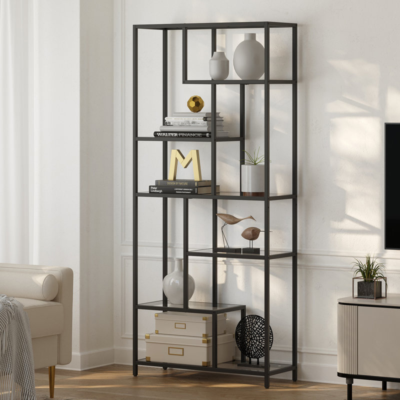 180cm H x 80cm W Steel Bookcase, Black