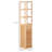 Kleankin Tall Bathroom Cabinet With Drawer And Slatted Shelves, Slim Bamboo Linen Tower With Louvered Door, Natural