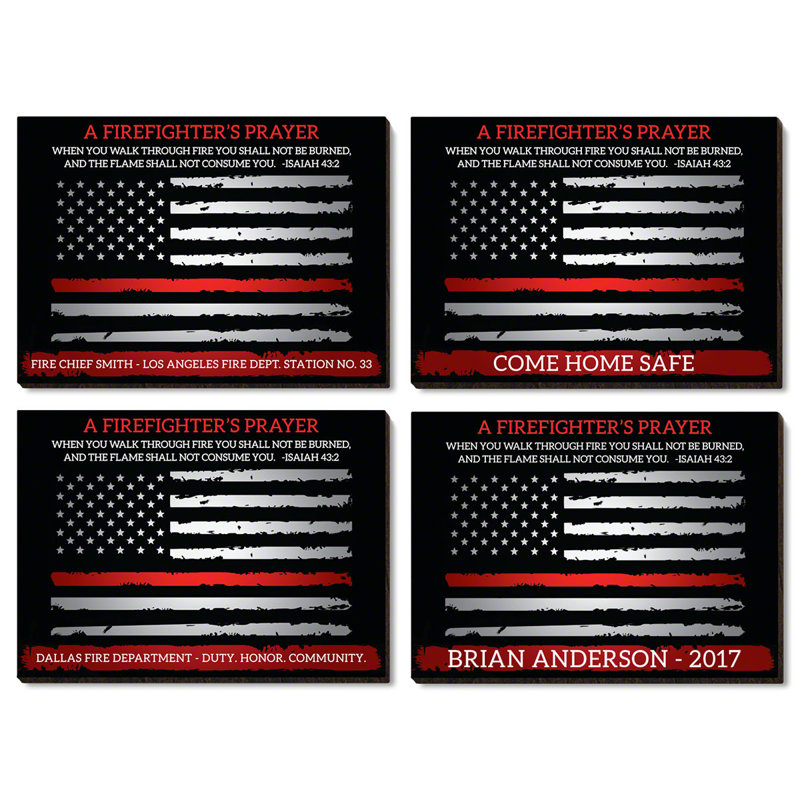 Décoration murale prayer pour pompiers custom, H 15,5 po x l 12 po x p 0,5 po, Oui