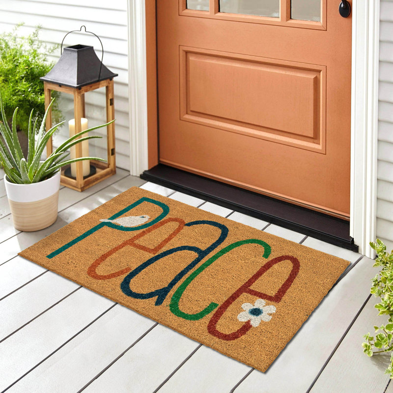 Tapis d'extérieur antidérapant Darwen Peace, Rectangle 1 pi 6 po x 2 pi 6 po