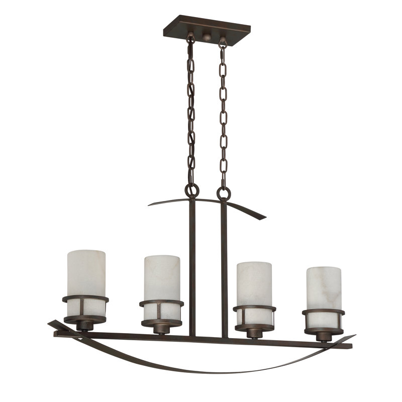 Colby 4 - Light Kitchen Island Pendant, Iron, White Onyx