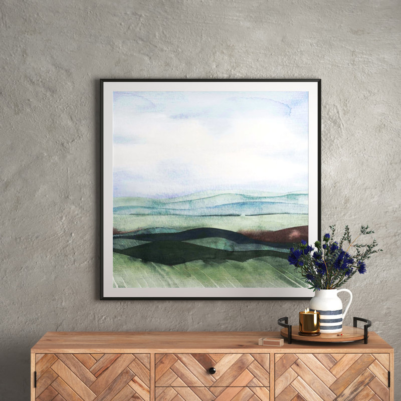 «Jeweltone Ridges I» par Grace Popp - peinture encadrée, H 12 po x l 12 po, Noir