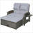3-In-1 Convertible Design Reclining Sofa,Wicker Outdoor Daybed,Rattan Daybed