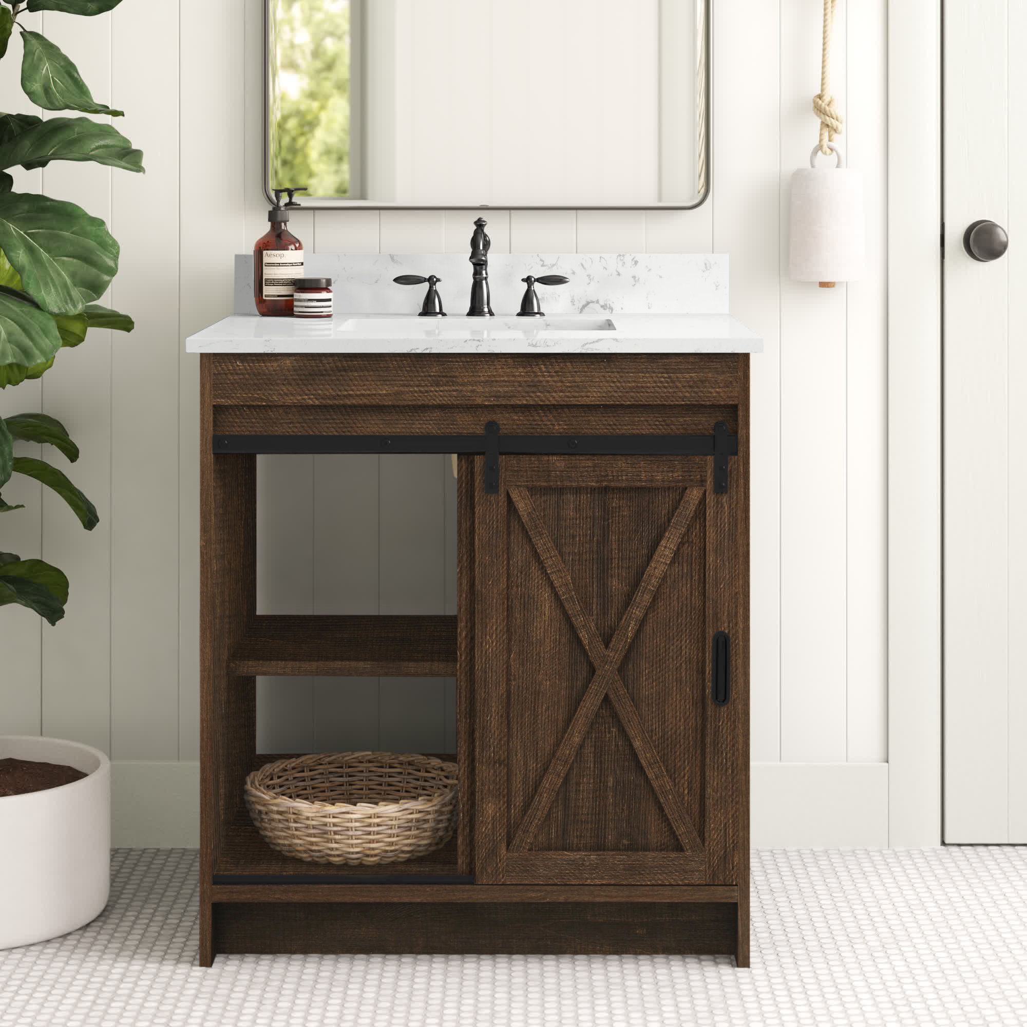 Jillian 30 Single Bathroom Vanity with Engineered Stone Top