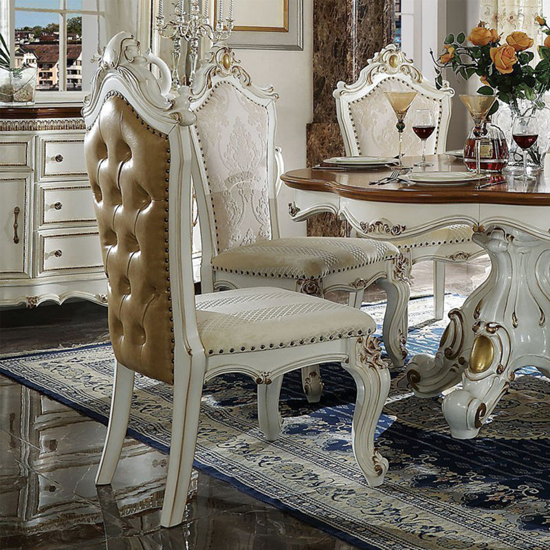 Chaise d'appoint capitonnée couleur caramel