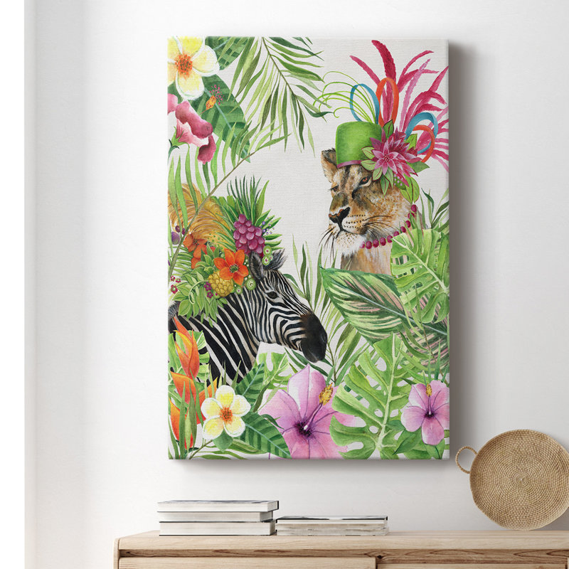 Jungle Royale II sur toile, H 12 po x l 8 po x P 1 po
