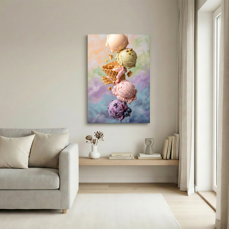Art mural empilé sur fond de pastel, 24"H x 18"W