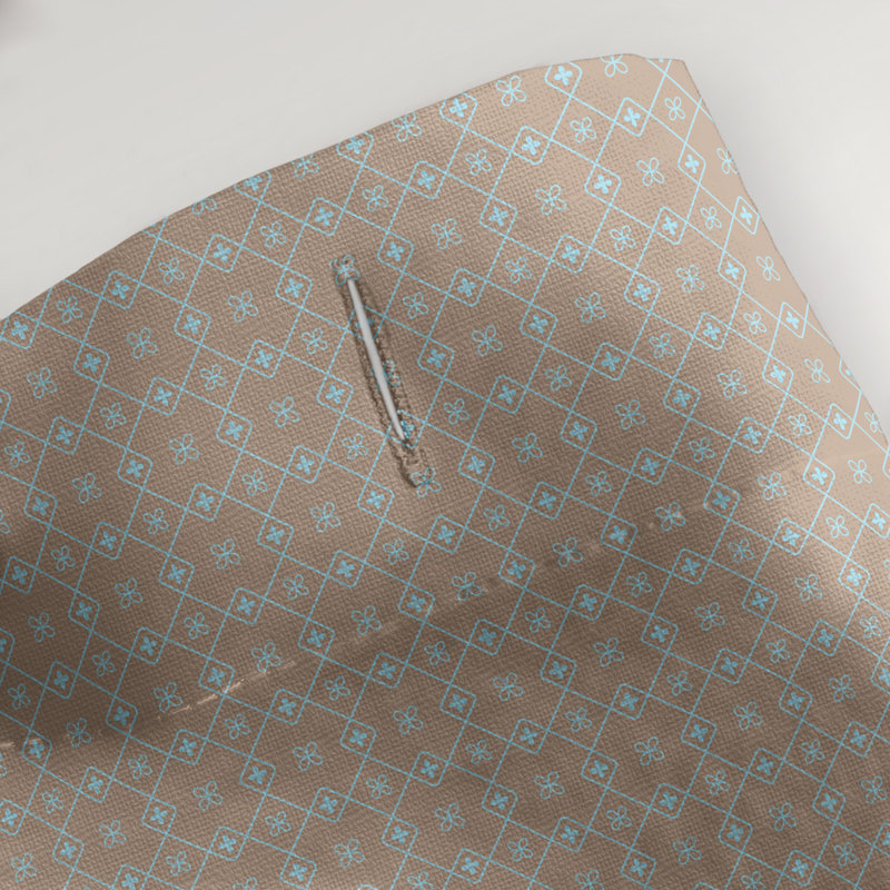 Rideau de douche simple Katelyn Elizabeth, Brun et bleu
