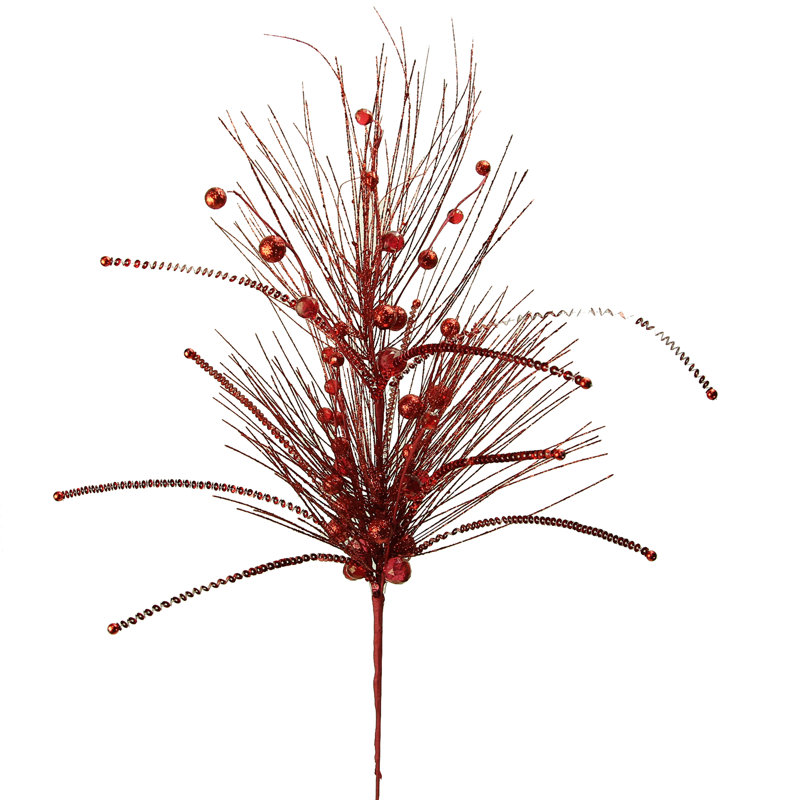 Tige de Noël scintillante et baies, Rouge