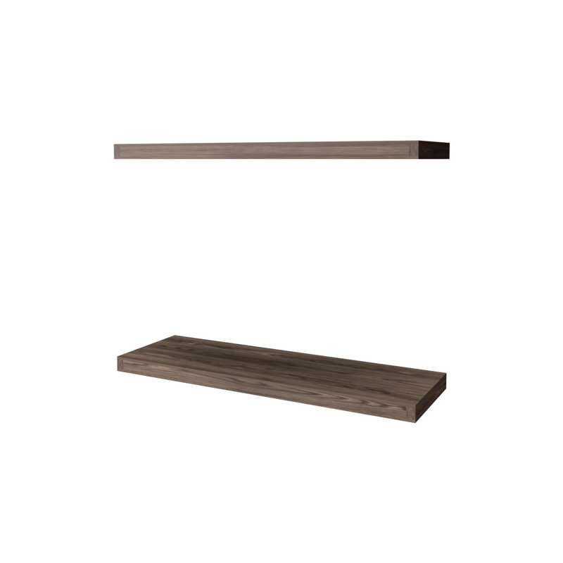 Cognac Finish Floating Shelf - 31.5 Inches Wide, Living Space Enhancer Timeless Design, Cognac