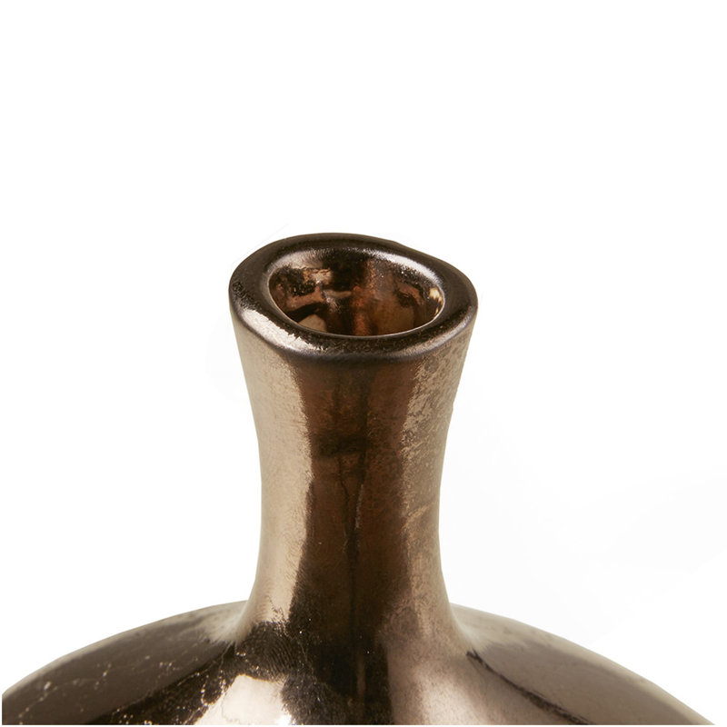 Mirrored Ceramic Decorative Vases 3-piece set Bronze 3-Piece