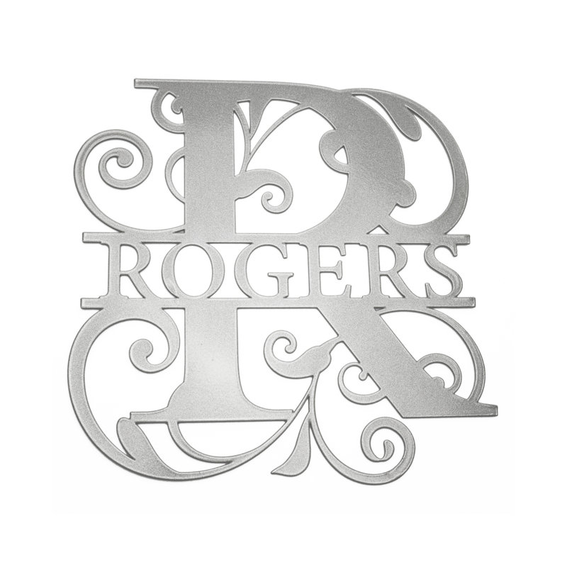 Décoration murale argène, Gris clair, H 32 po x l 32 po x P 0,06 po, Lettre R