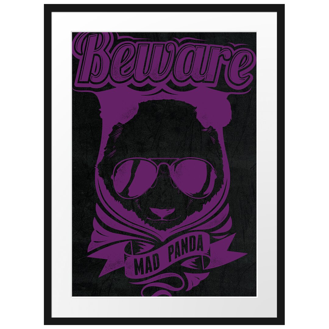 Gerahmtes Poster Mad Panda Black