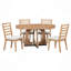 Ensemble de table de salle à manger ronde pour 4 avec chaises, ensemble de table de salle à manger extensible avec rallonge centrale amovible de 16 po, ensemble de table de salle à manger rétro 5 pièces à motif géométrique unique pour la cuisine et la salle à manger-130037742-130037745-130037747-130037748