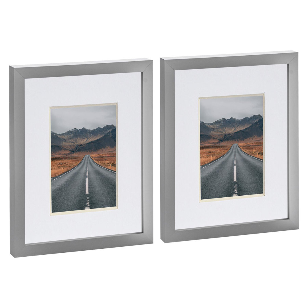Photo Frames with 4" x 6" Mount - 8" x 10" - Grey/White