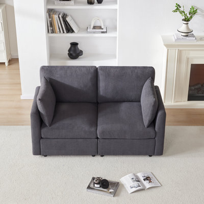59" Upholstered Loveseat Modern Modular Sofa