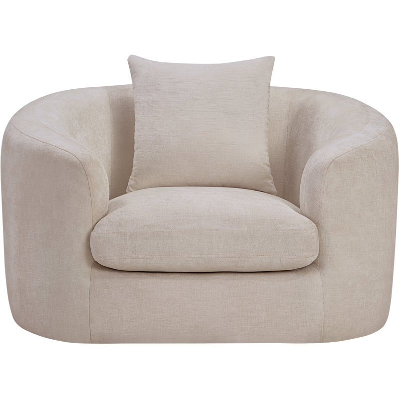 Chaise en tissu Penelope Chenille, Tissu chenille beige