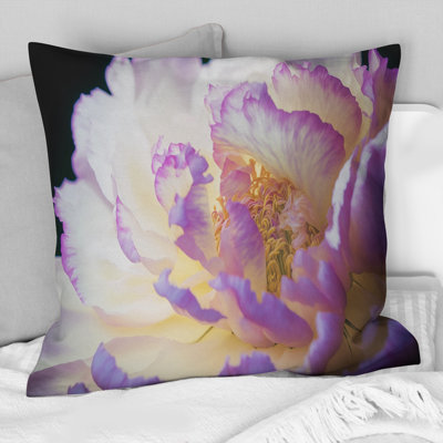 Blossoming Pink And White Peony III - Peony Printed Throw Pillow