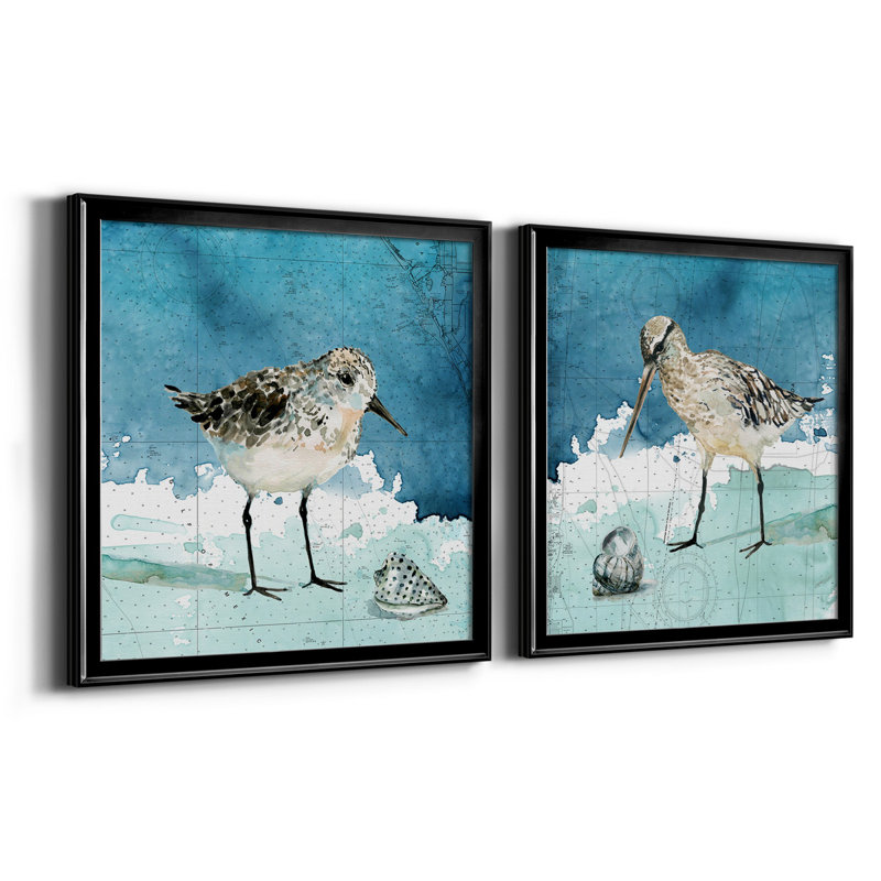 «Bay Shore Sandpiper I», reproduction de photo sur toile 2 pièces, H 17,5 po x l 35 po x P 1,5 po, Noir