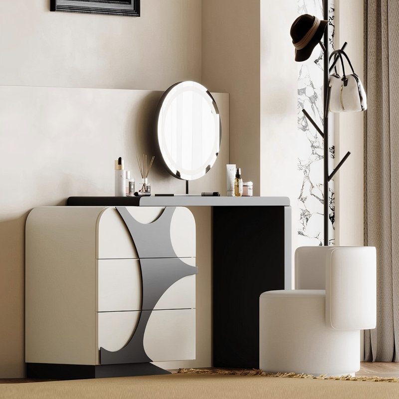 Modern cream-style dressing table with storage