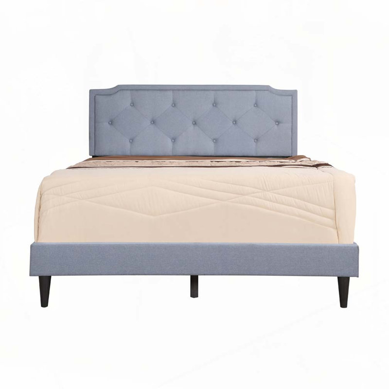 Lit tapissier, Bleu, Lit double