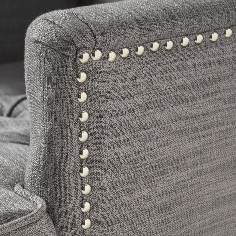 HARRISON TUFTED CLUB CHAIR, Gris anthracite
