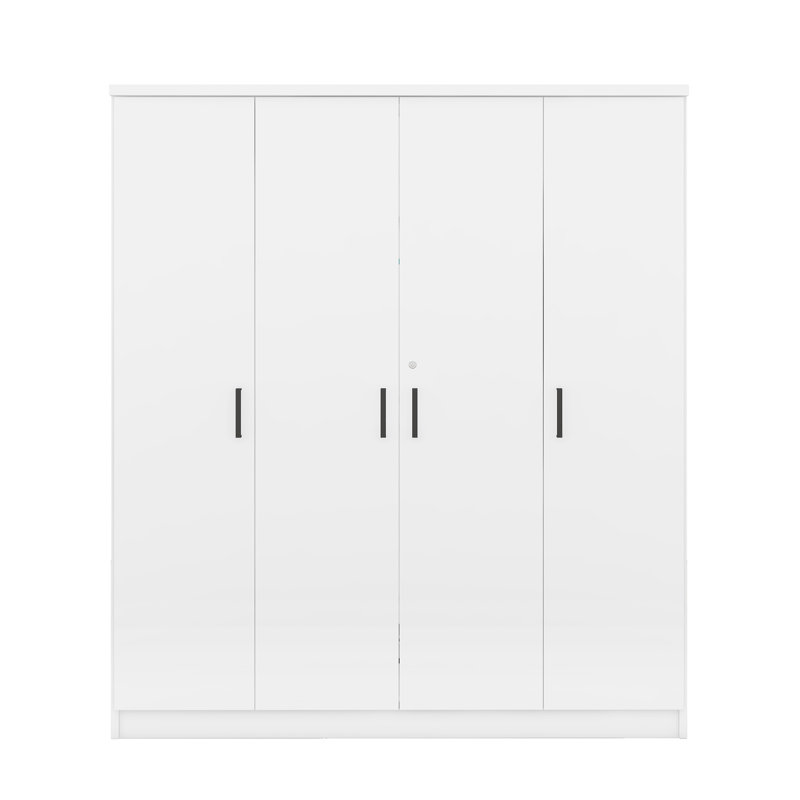 Armoire 4 portes Beau avec tiroir, tablettes et rail suspendu Beau