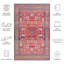 Tucson Vintage Look Machine Washable Non-Slip Area Rug in Red Multi-1402106257
