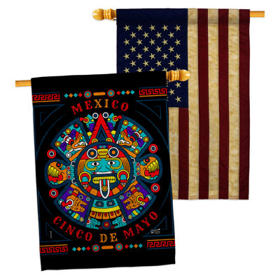 Double Sided 40 in. H x 28 in. W Polyester Cinco de Mayo House Flag