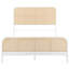 Grand lit blanc en toile de canne blanche