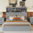 Queen Size Vintage Platform Bed,With Storage Headboard and Charging Station-323374647