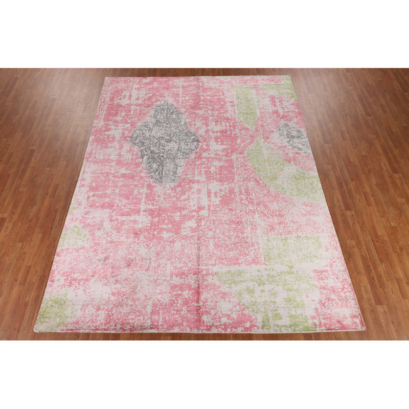 Tapis indien contemporain en laine 10x12