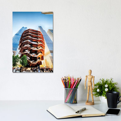Endless Stairway, The Vessel, New York City by George Oze - Wrapped Canvas Print