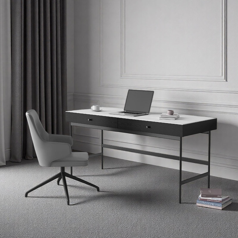 Bureau italien en ardoise minimaliste italien, H 31,9 po x l 63 po x P 23,6 po