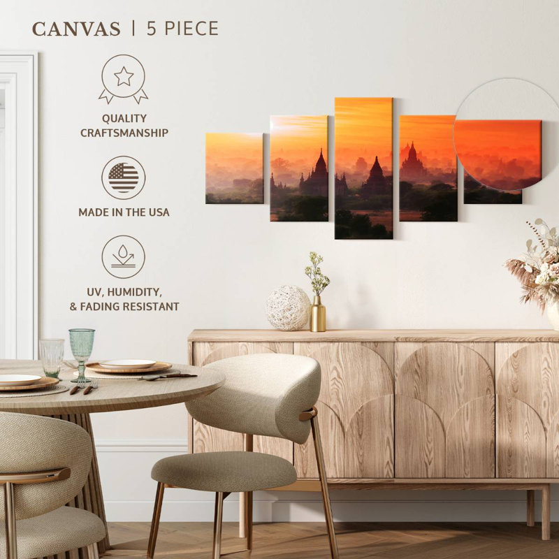 Myanmar Buddhist Temples, 24" H x 55" W