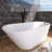 61'' Freestanding Soaking Acrylic Bathtub in Gloss White