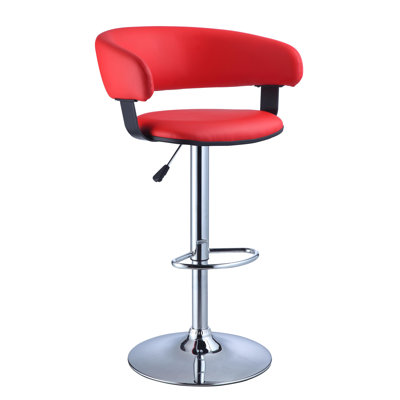 Carmelyn Swivel Upholstered Adjustable Height Counter Stool with Metal Frame