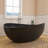 63'' Freestanding Bathtub Resin Stone Soaking Bathtub Solid Surface Modern Tubs with Overflow and Pop-up Drain-125400359