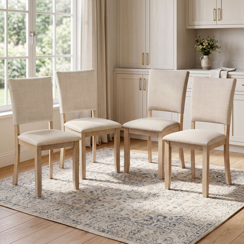 Chaise d'appoint rembourrée Quain, Beige