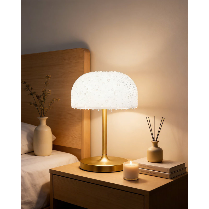 Lampe de table champignon sans fil Vomii avec batterie 4000Mah, imperméable IP54, DEL à intensité variable et 3 températures de couleur pour la douche, la salle de bain, la chambre à coucher et la décoration intérieure