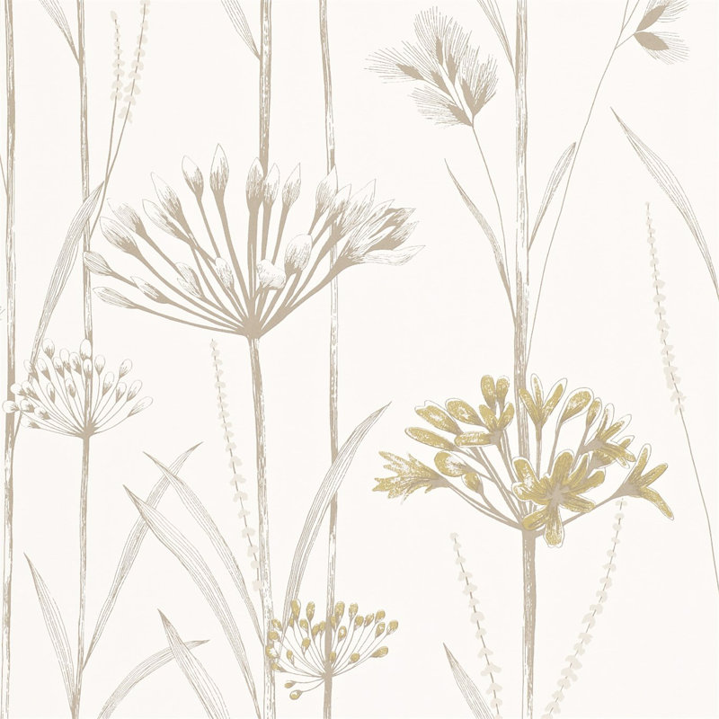 Gardinum Wallpaper, Ivory/Gold