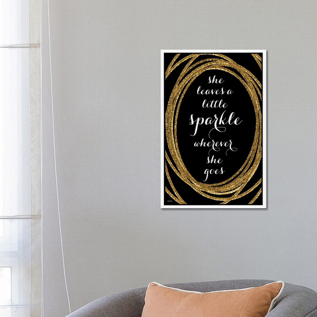 She Leaves A Little Sparkle In Gold And Black von Blursbyai - Gallery-Wrapped Canvas Giclée on Canvas