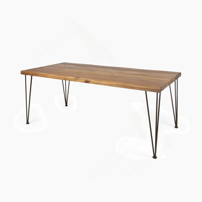 Table à manger rectangulaire en bois industriel et métal